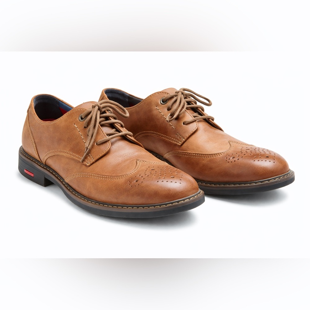 Rockport Men's Tan Leather truTECH Wingtip Oxfords Dress Shoes
